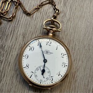 VTG 1896 Ball Official RR Standard 14K Solid Gold 21 Jewel Pocket watch